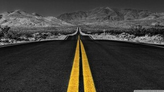 Wallpaper Long Desert Road Black And White 1080p HD Upload