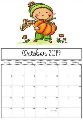 October Halloween Calendar