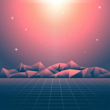Retro Background Vaporwave Lights Vectors Clipart