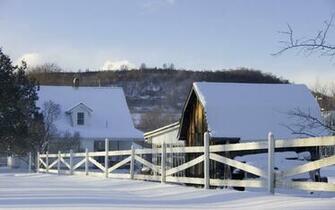 Farm In The Winter Wallpaper
