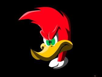 Woody The Woodpecker Portrait In Front Of Black HD Wallpaper