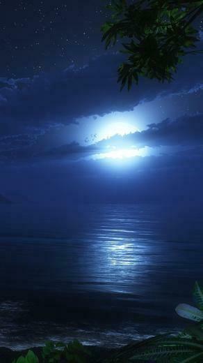 Bright Moon Over The Sea Wallpaper iPhone