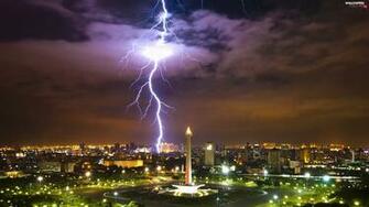 Jakarta Lightning Merdeka Square Full HD Wallpaper