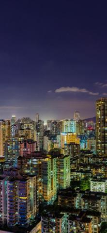 Wallpaper Guangzhou City Night Skyscrapers Lights China