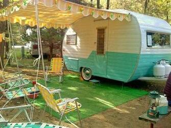 Vintage Canned Ham Travel Trailer Camper
