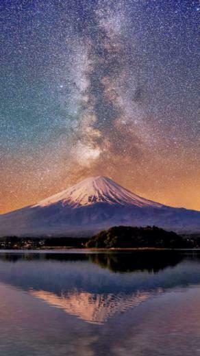 Mount Fuji Milky Way Wallpaper iPhone