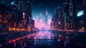 Wallpaper City Lights Night Neon