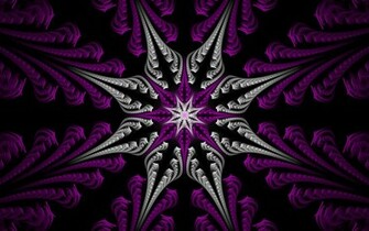 Fractal Star Purple Silver Wallpaper