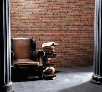 Vintage Brick Wall Wallpaper Red 10m