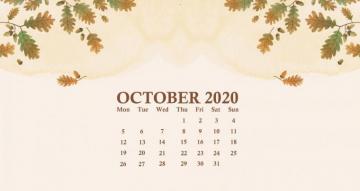 October Desktop Calendar Wallpaper In