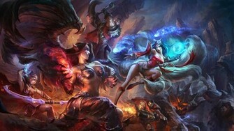 League Of Legends Champions Epic Clash Ashe Morgana Ahri Graves Darius