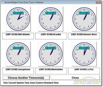 Time Zone Clocks Software Show Multiple