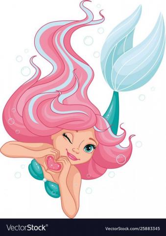 Cute Mermaid Heart Shaped Hands Vector Image On Vectorstock