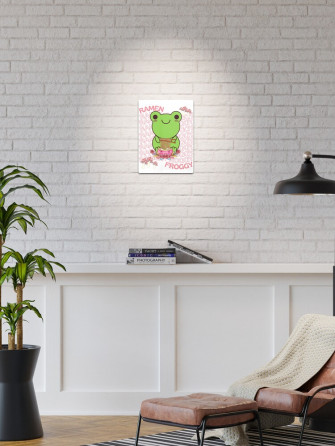 Cute And Kawaii Frog Eating Ramen Noodles Bowl Adorable Cartoon
