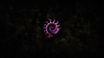 Purple Logo Zerg Starcraft Swarm Digital Art HD Wallpaper