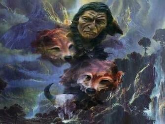 Indian Wolves And Native American Indians