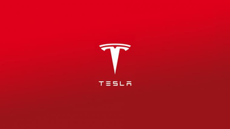 Testla Logo Background Red Phone And Desktop Wallpaper