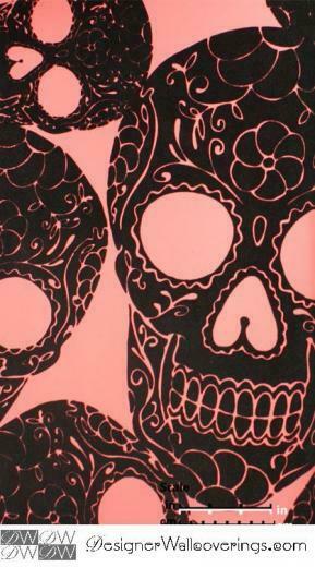 Skulltown Velvet Flock Wallpaper Wof Velour Walls