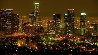 Los Angeles Skyline Night By Renaissancenoir