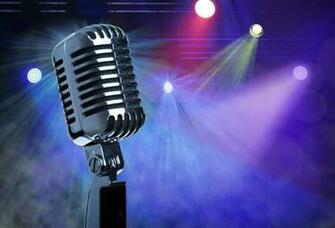 Bright Stage Microphone Background Singer Star Photography
