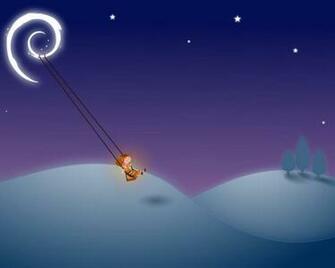 Debian Moon Logo Girl Normal