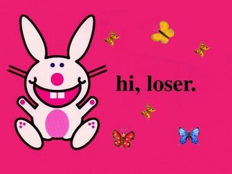 Windows Wallpaper S Happy Bunny With Butterflys