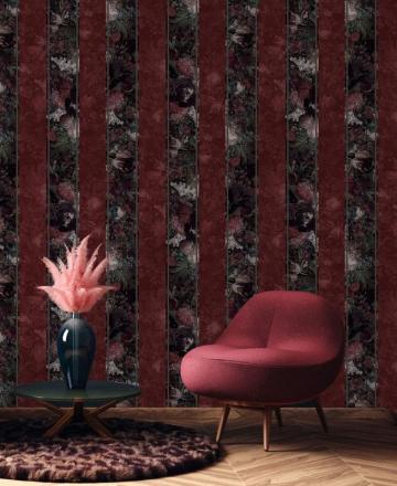 Orange Maximalist Floral Wallpaper Feathr