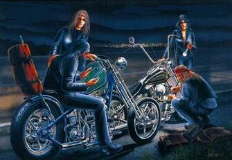 David Mann Motorcycle Art Wallpaper