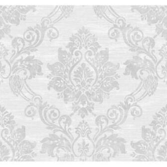 Contemporary Glitter Large Damask Wallpaper Charcoal