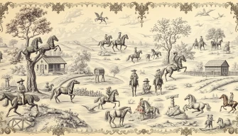 Equestrian Toile Wallpaper