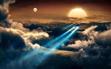 Art Fantasy Planet Space Trajectory Flight Train From