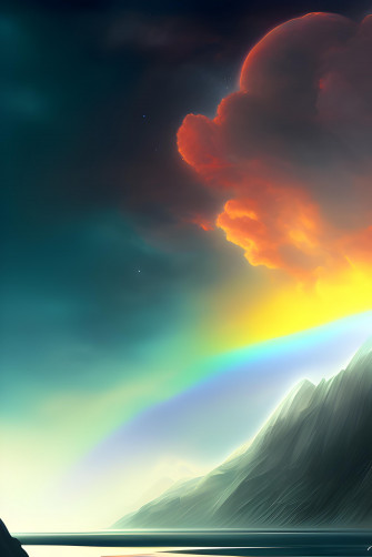 Extreme Detail Epic HD Astrunaot In The Space With Rainbow