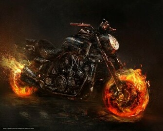 Wallpaper Ghost Rider Bike Motorcycle Fire Desktop