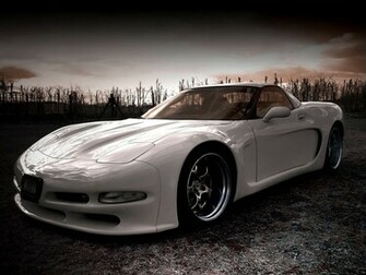 Chevrolet Corvette C5 Wide Body White Wallpaper