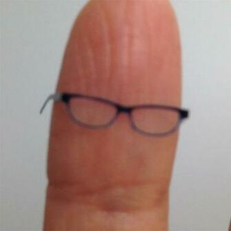Dollhouse Miniature Eyeglass Female Alyssa Blue