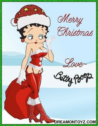 Merry Christmas Love Betty Boop Wearing A Santa Clause