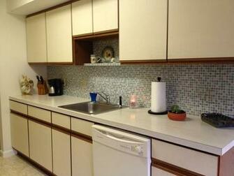 Faux Tile Wallpaper Backsplash Kitchen