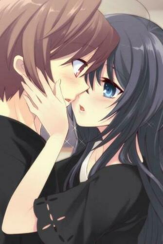 Wallpaper Anime Boy Girl Tenderness Kiss Room Art