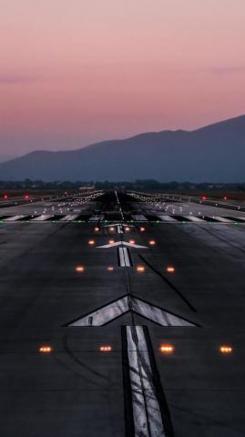 Wallpaper For Phone Sky Runway Airport Horizon Dusk
