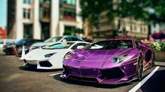 Purple Tron Lamborghini Aventador Wallpaper