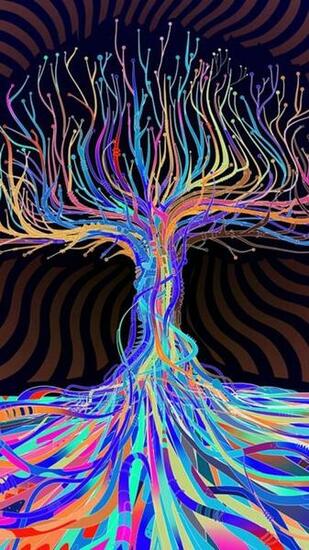 Abstract Lsd Matei Apostolescu Trees HD Wallpaper