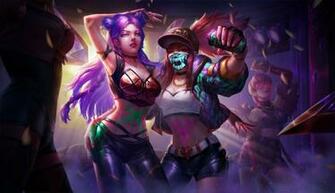 Kda Girls Popstar Skins Epic Lol Fanart By Zhon Wallpaper