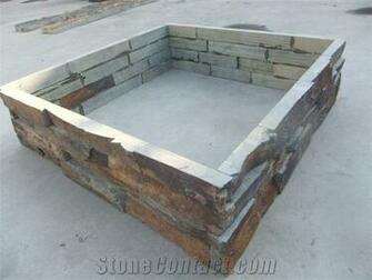 Rusty Slate Culture Stone Ledge Stacked Rough Wall