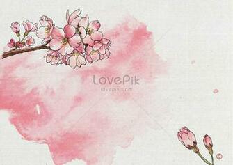 Cherry Blossom Background Series Of Edo Hibiscus Illustration