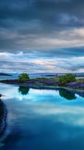 Calm Blue Landscape iPhone Wallpaper