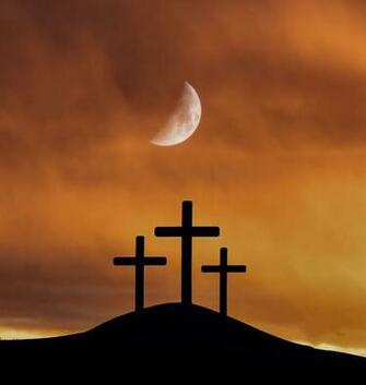 Moon Crosses Easter Faith Calvary Golgotha Jesus Religion