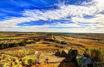 Wallpaper Usa Kansas Nature Sky Fields Stones Clouds