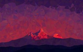 Abstract Polygon Processing Mountain Colored Background