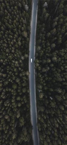 Aerial Photography Of White Vehicle On Street iPhone X Wallpaper