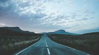 Wallpaper Road Marking Mountains Portree
